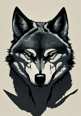 wolf head digital painting.generative ai
