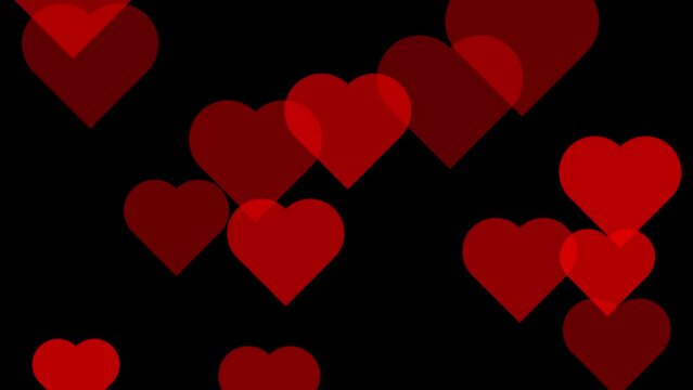 Rain love heart happy valentine day icon footage