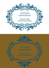 Commendation certificate, orient pattern, arabesque pattern, damask pattern decorative rule vintage frame set, emblem.