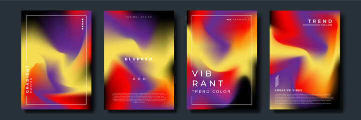 Fototapeta premium Fluid art vector set. Applicable for design cover, presentation, invitation, flyer, annual report, poster and business card, packaging. Modern artwork.