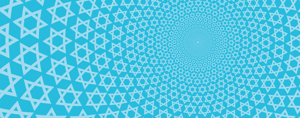 Star of David abstract blue and white vector background. Stylish vector pattern with a Six-pointed star.