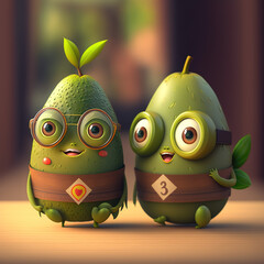 An adorable Avocados character