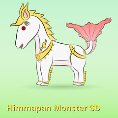 Himmapan monster cartoon SD style.