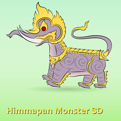 Himmapan monster cartoon SD style.