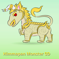 Himmapan monster cartoon SD style.