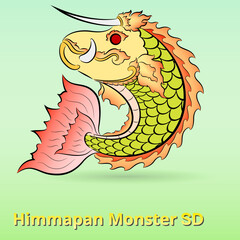 Himmapan monster cartoon SD style.
