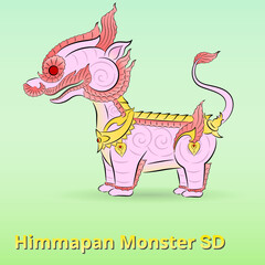 Himmapan monster cartoon SD style.