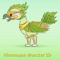 Himmapan monster cartoon SD style.