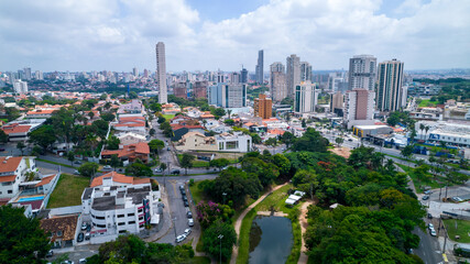 Fototapeta premium Aerial view of Campolim neighborhood in Sorocaba, Brazil
