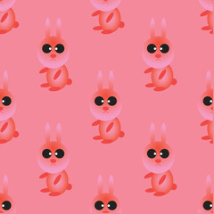 Seamless rabbit of black background.