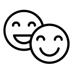 Happy mood line icon
