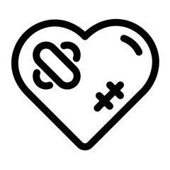 Fixed heart line icon