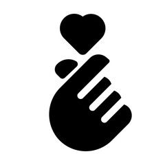 Korean finger heart glyph icon
