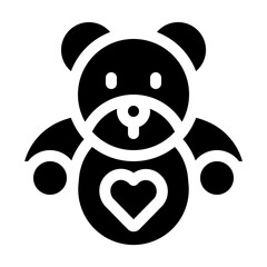 Teddy bear glyph icon