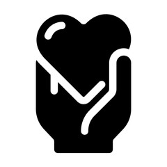 Giving love glyph icon