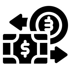 Digital exchange glyph icon