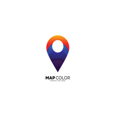 pin location or map logo design colorful symbol