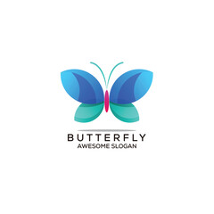 butterfly logo gradient template illustration color