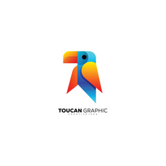 toucan colorful logo graphic design template