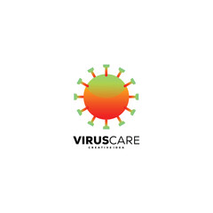 virus care logo gradient colorful design vector