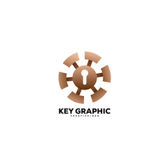 Obraz premium key logo gradient color illustration design