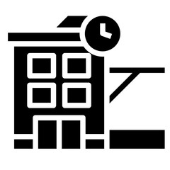 Railway station glyph icon