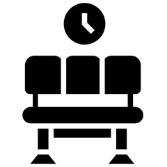 Waiting room glyph icon