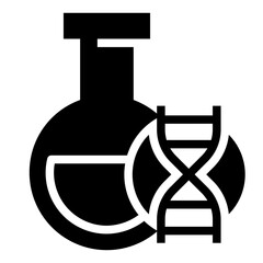Dna research glyph icon 