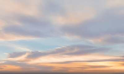 Naklejka na ściany i meble beautiful clouds sunset in the sky created with generative AI