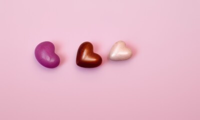 heart shape stone on plain background for valentines day created with generative AI