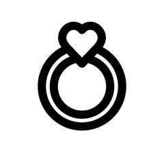 Wedding Ring Heart Vector