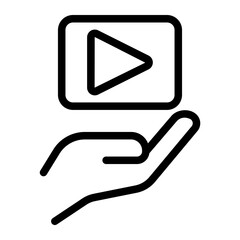 video player line icon