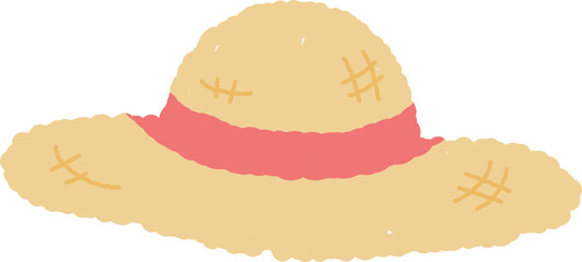 hand drawn straw hat illustration