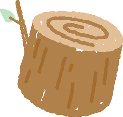 Hand drawn wood illustration