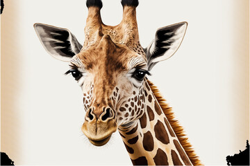 Obraz premium Giraffe, vector, illustration. Generative AI