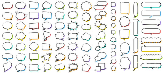 ポップで使いやすい！吹き出しセット（ふきだし　アメコミ　コミック　フレーム）