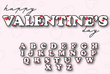 Fototapeta Editable Valentine's Day Font and Lettering obraz