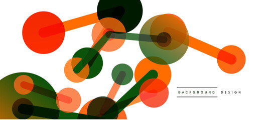 Abstract background. Round dots connected by lines. Trendy techno business template for wallpaper, banner, background or landing