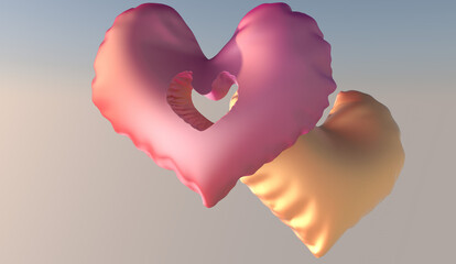 Obraz premium 3D Heart Love Balloon Render