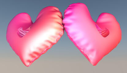 3D Heart Love Balloon Render