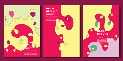 Abstract scribble lines background template set copy space for poster, banner, flyer, booklet, cover, or leaflet