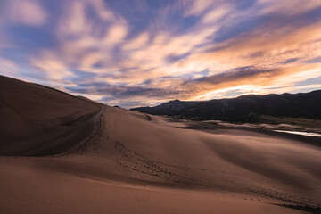 Fototapeta na wymiar Early Morning Sunrise at Great Sand Dunes National Park