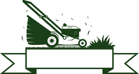 Lawn mower service logo icon isolated