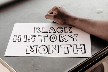 Black history month celebrates written on paper.	