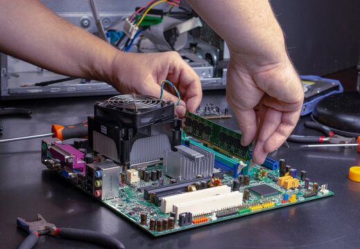 Work on installing computer components on the computer motherboard. Work as a specialist in a computer repair service center.