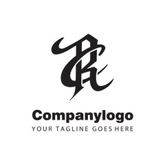 simple black letter cr for logo company design