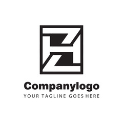 simple letter zh for logo company design