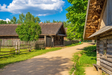 Fototapeta na wymiar Summer village in Belarus