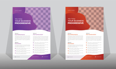 Business flyer template, Corporate Design, Neat and clean design, A4 size in vector.