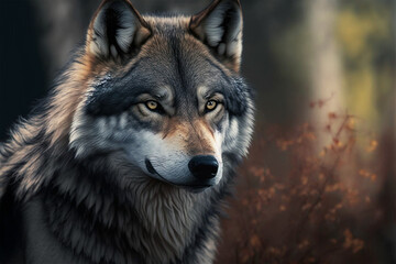Beautiful wolf in his prime (AI Generated)